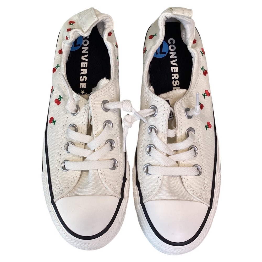 Converse Chuck Taylor All Star Shoreline Slip White Cherry Embroidery NWOT 7.5 - Picture 9 of 14